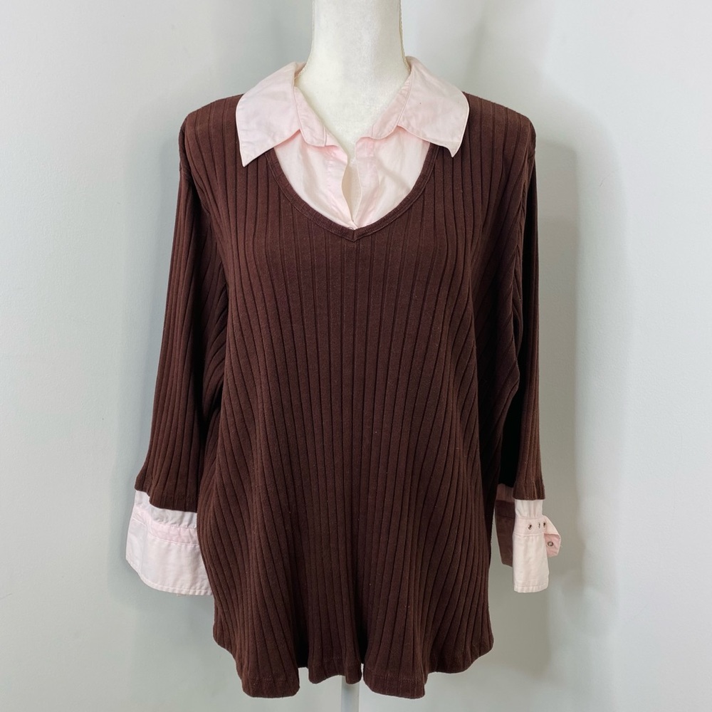 Anxiety Prep Collar Sweater Blouse